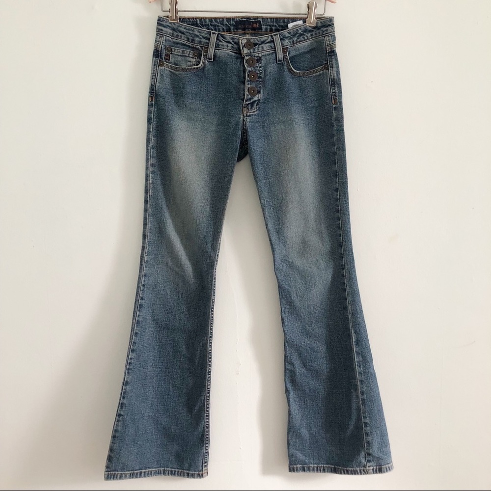 Vintage Y2K LEI Button Fly Flared Jeans Juniors 7